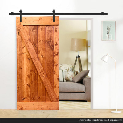 Porte de grange en bois lambrissé