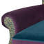 Fauteuil d'appoint, motif floral et léopard, velours bleu turquoise et violet-432765470