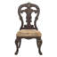Ensemble de 2 chaises d'appoint, finition cerisier avec décor doré, sièges de salle à manger rembourrés en tissu 2 pièces, Faits saillants, Tissu,