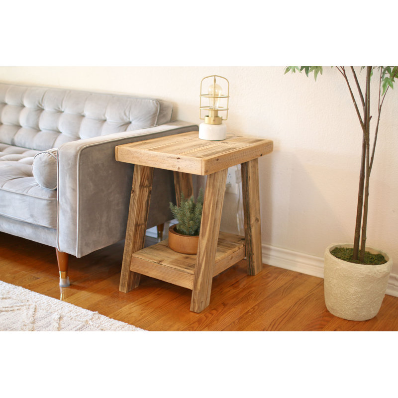 Natural A-frame End Table
