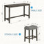 4 Piece Bar Table Set with Power Outlet,Bar Table Set with Chairs,Sofa Bar Table with Stools,Behind Couch Table with 3 Padded Stools,for Living Room,Dining room, Dark Grey