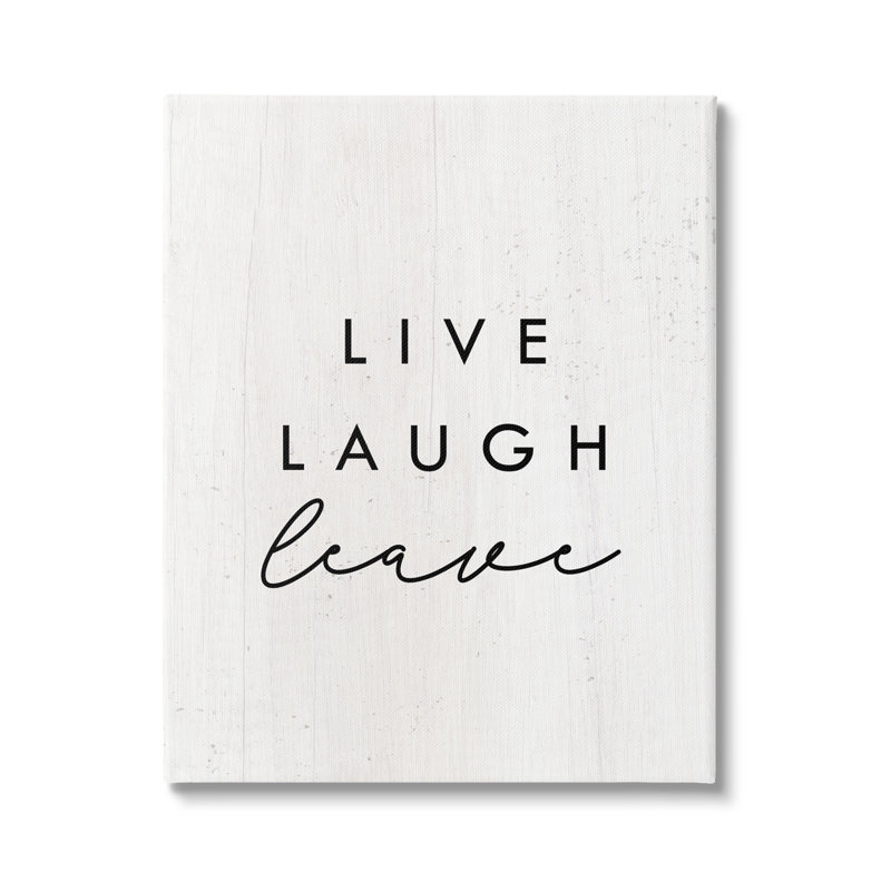 Art mural sur toile Live Live Laugh Leaves par Lil 'Rue, H 48 po x l 36 po x P 1,5 po