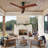 52 Inch Farmhouse Ceiling Fan with Remote Control, Reversible 3 Blades Dark Brown Solid Wood with 6 Speeds, DC Quiet Motor for Living Room,Bedroom.(No Light)