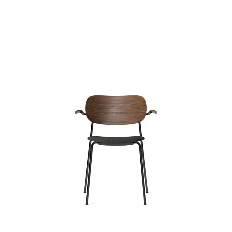 Co Upholstered Arm Chair, Dark Stained Oak, Bouclé 02 Acrylic, Chrome