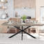 Table de salle à manger rectangulaire de 55,11 po à 70,86 po avec plateau Carole gris avec plaque centrale embossée de même couleur-1368836343