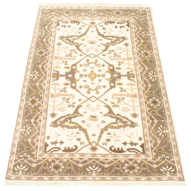 Tapis décoratif en laine de conception unique noué à la main New Age 5 pi x 8 pi 3 po Deonnie