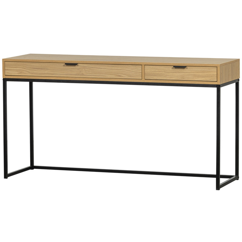 Silas Solid Wood Top Metal Base Writing Desk