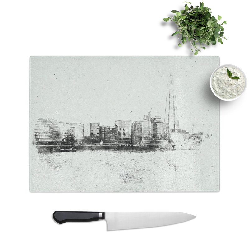 Tempered Glass the Shard and London Skyline Chopping Board, 28.5 cm x 39 cm