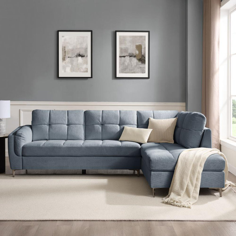 Cassidy 4 Seater Corner Sofa , Blue, Right Hand Facing