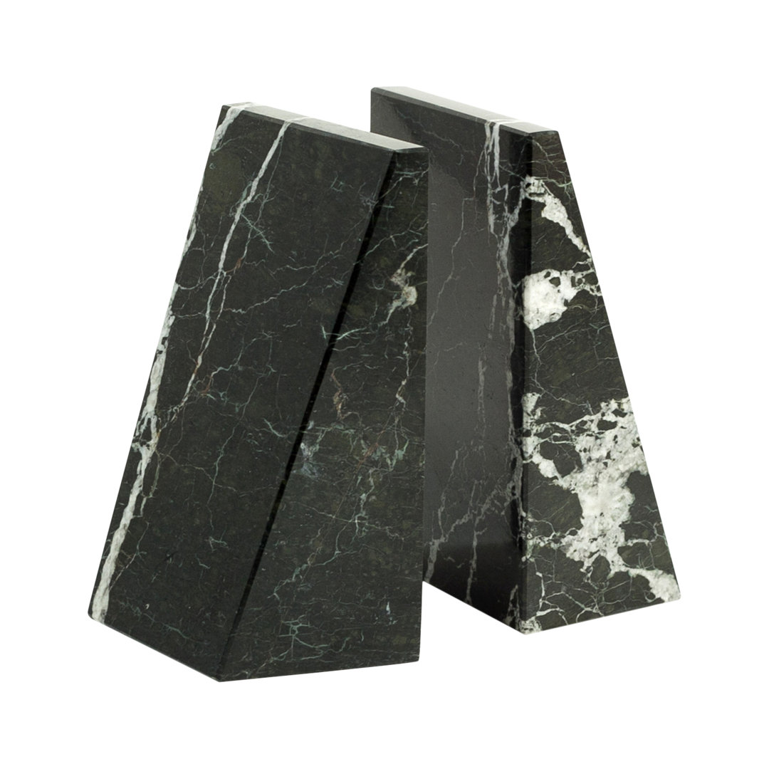 Modern & Contemporary Marble Non-Skid Bookends (Set of 2) Ivy Bronx