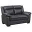 Jacob Grey Contemporary Faux Leather Loveseat With Pillow Top Arms