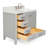 Ariel Cambridge 36 In. Right Offset Vanity With 2 In. Carrara Marble Countertop-105903777