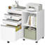 3-Drawer Mobile File Cabinet, Filing Cabinet with Lock, Under Desk Storage with 2 Adjustable Shelves, Fits A4, Legal, Letter, for Home, Office and School, 40 x 80 x 65 cm, White
