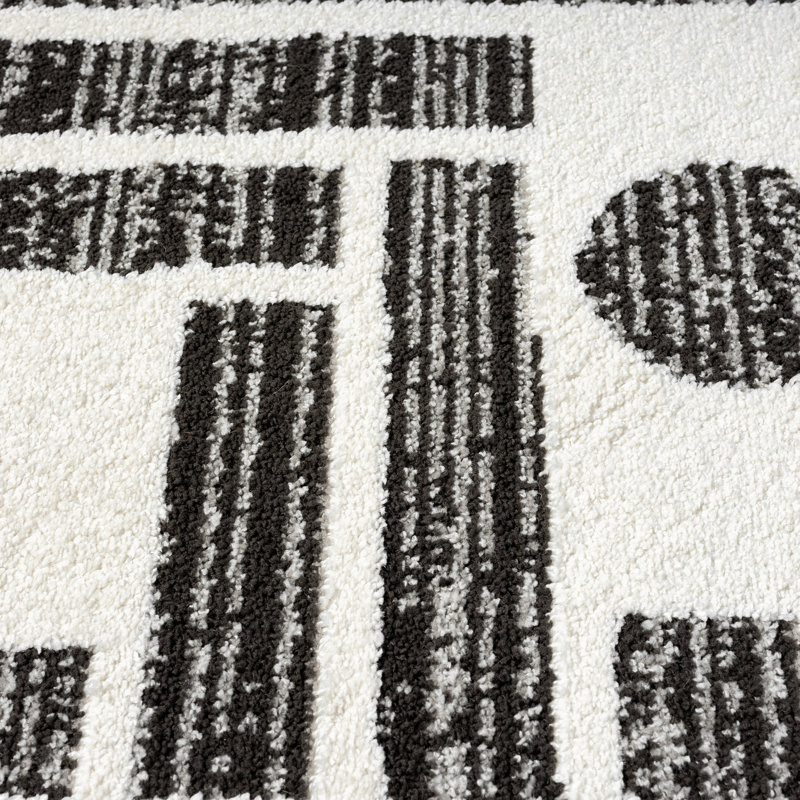 Abani Rugs Olessja Collection NOM110A Cream Grey Geometric Area Rug, Rectangle 2' x 3'