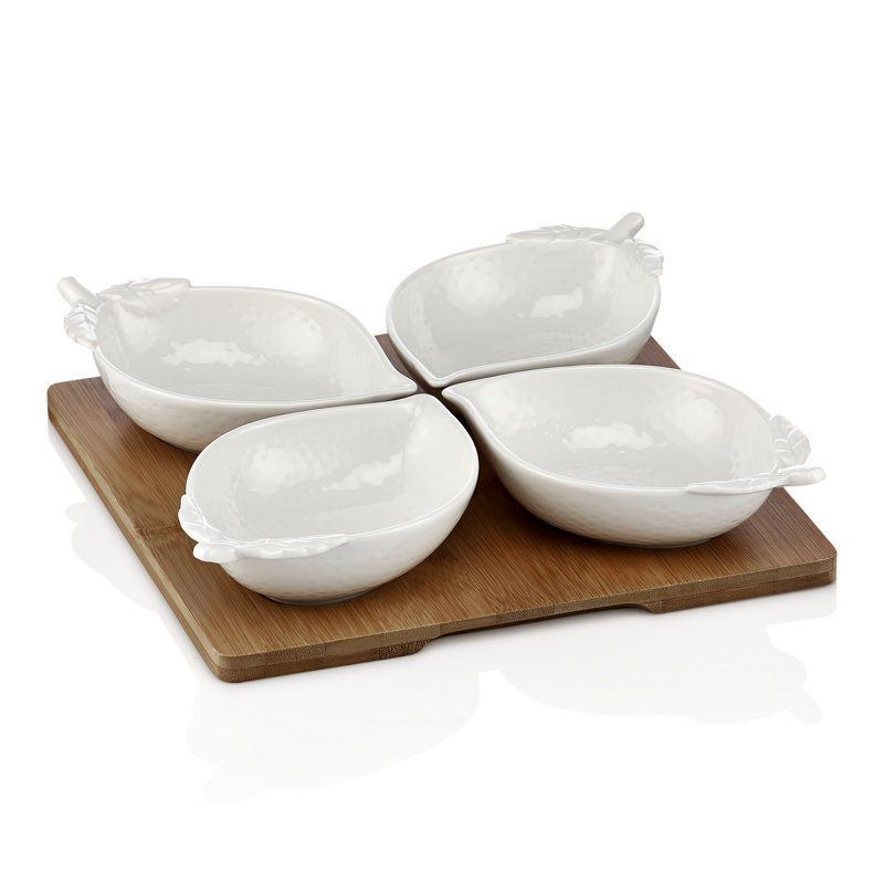 East Urban Home Porcelain Divided Serving Dish