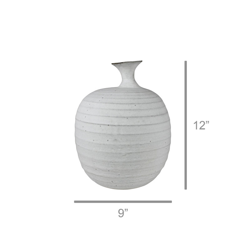 Aidie Ceramic / Porcelain Table Vase, 12" H x 9" W x 9" D