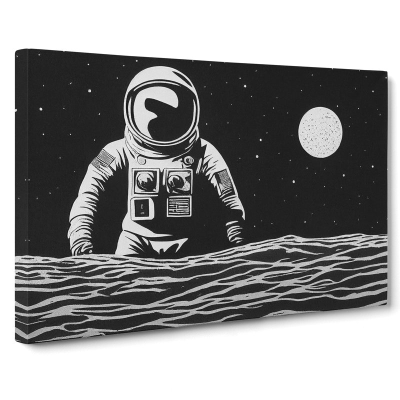 Astronaut Monochrome Vol.1 - Wrapped Canvas, 35cm H x 50cm W x 3cm D