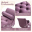 Banc rembourré en velours mauve avec deux coussins, siège de bout de lit-129757615-129757618