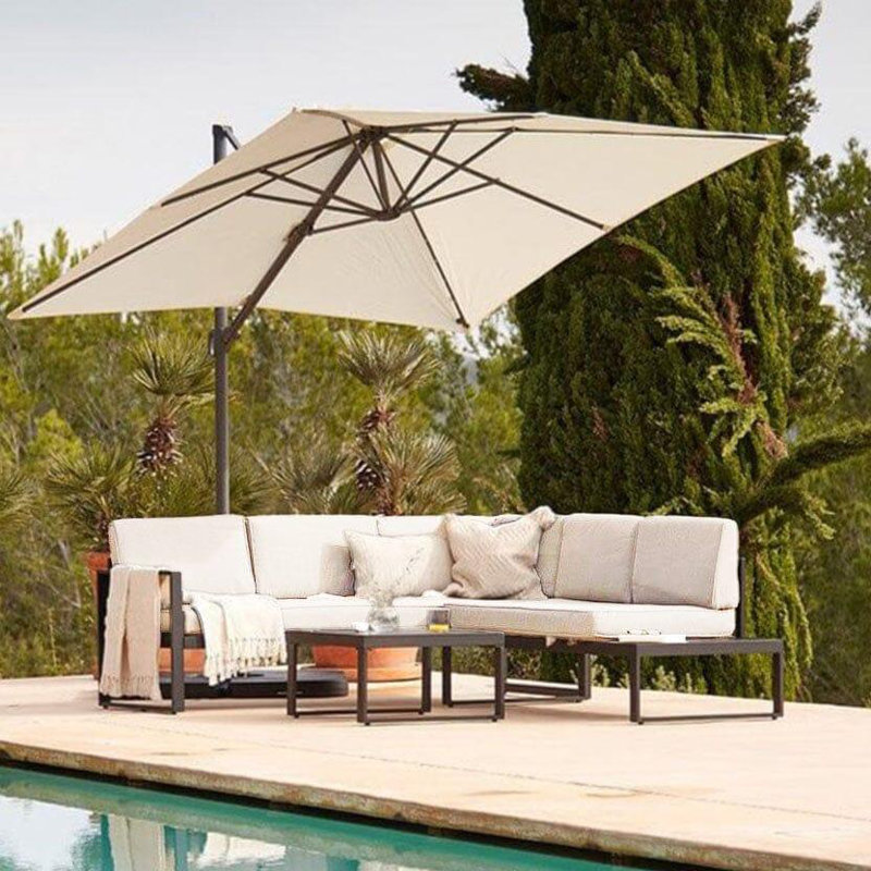 Anessah 5 - Person Garden Lounge Set with Cushions, Cream