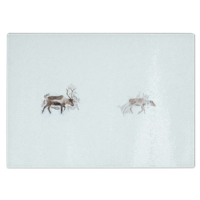 Tempered Glass Deer Reindeer Chopping Board