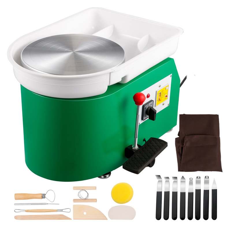 Ensemble de roue de poterie électrique 350W avec vitesse réglable et ensemble d'outils 18 pièces - Machine d'argile professionnelle pour débutants