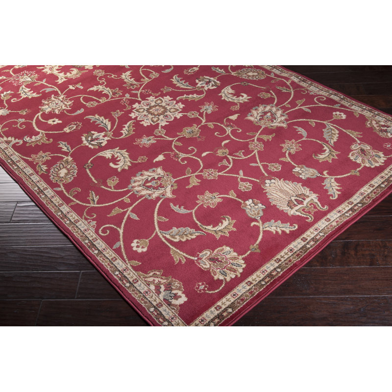 Feagin Power Loom Red Rug, Rectangle 6'6" x 9'8"