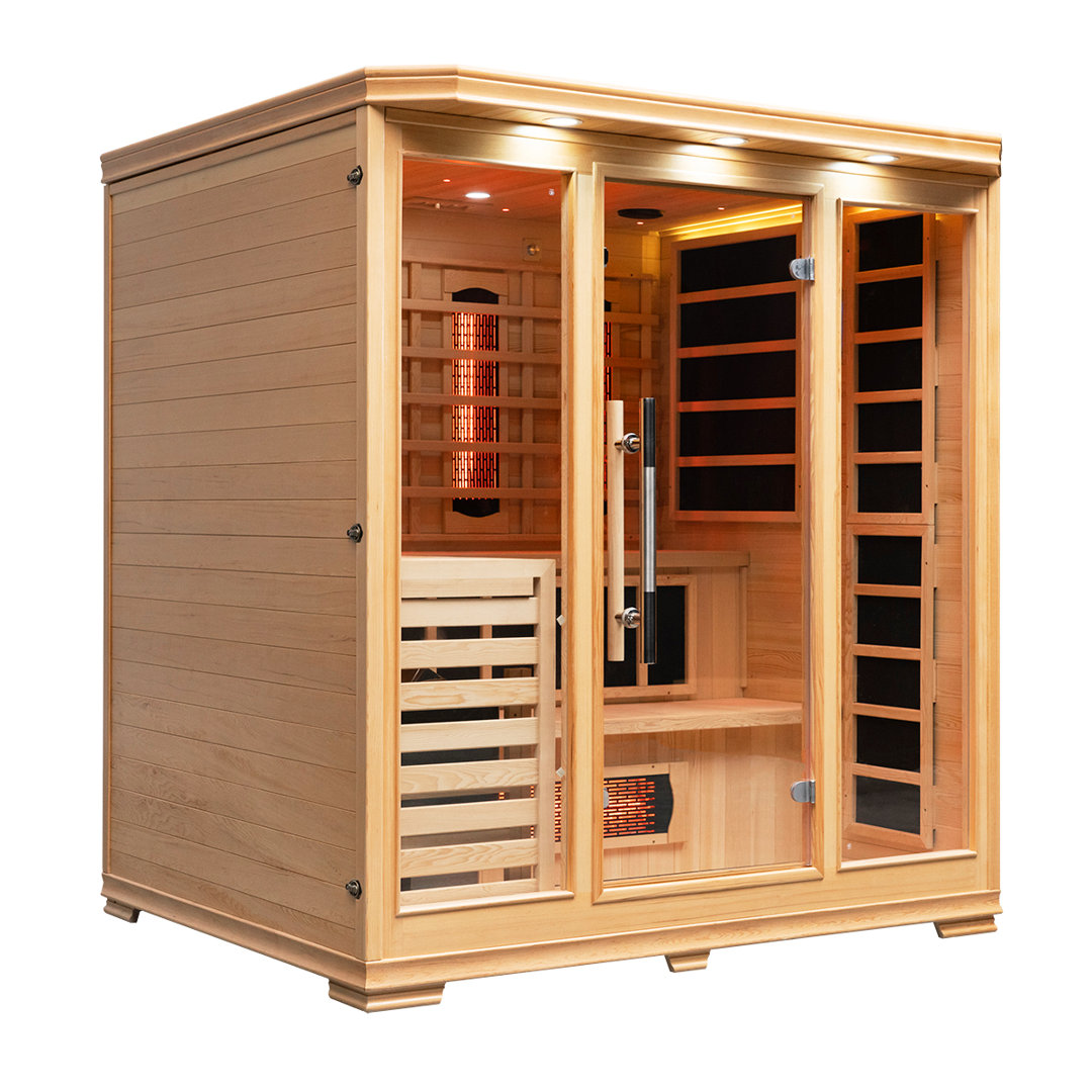 Vidalux 4-5 Person Hybrid Bench Sauna With Traditional & Full Spectrum Infrared Complete Heat