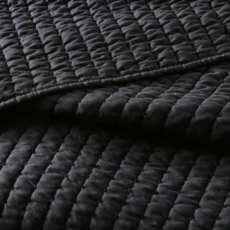Très grand / très grand courtepointe noir, réversible avec corail, coquille de microfibre, rembourré de coton, noir durable, 3 pièces, courtepointe, microfibre, literie moderne