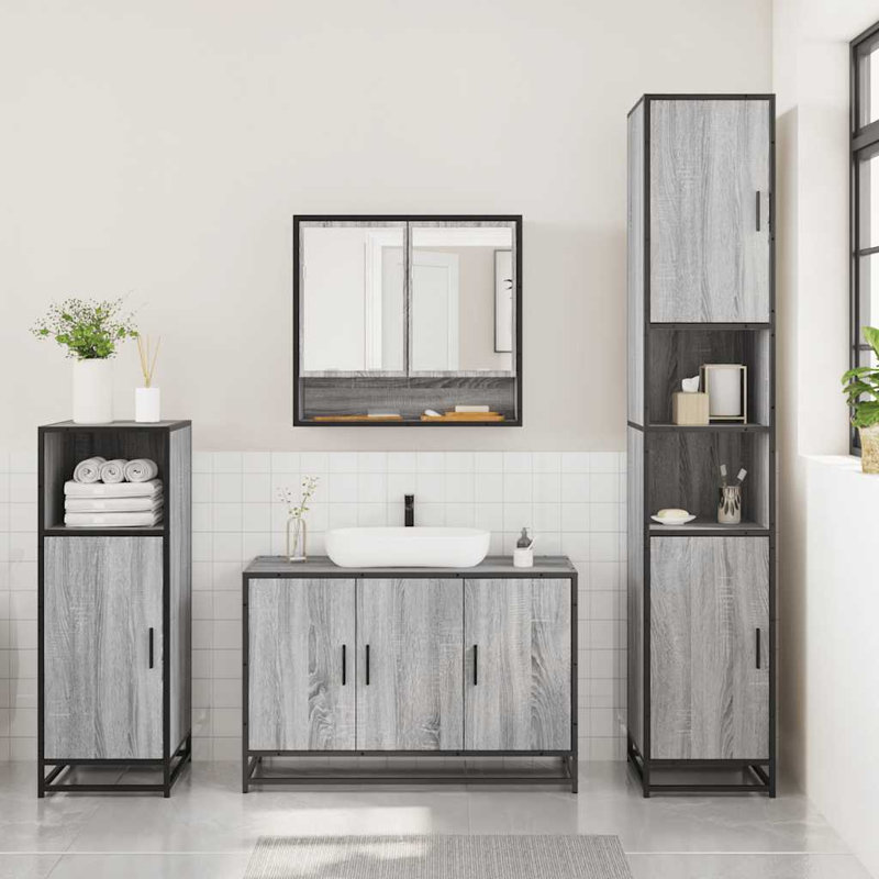 Bathroom Furniture Suite, Grey Sonoma
