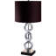 Lampe de table haute 29 po en métal avec finition argentée, anneau, abat-jour rond espresso