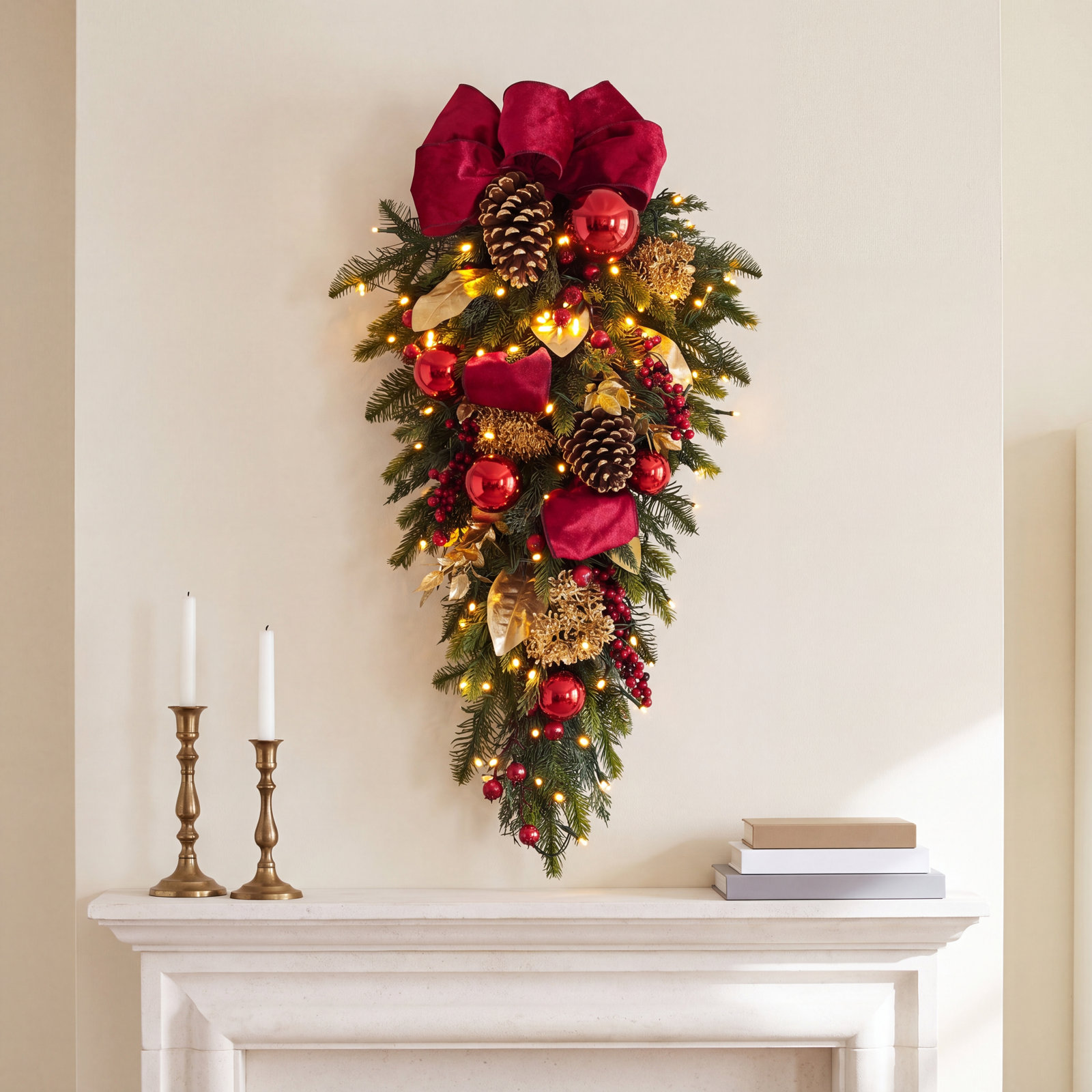 28" Pre-Lit Adorned Christmas Swag