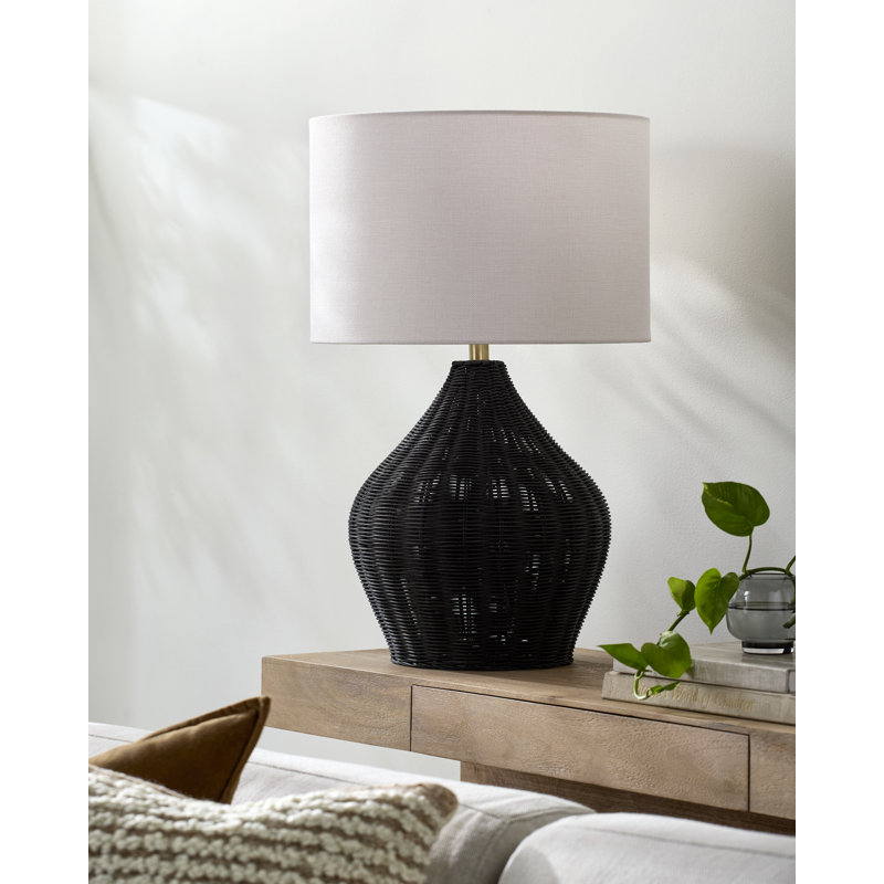 Lampe de table Bernth, Black, Beige