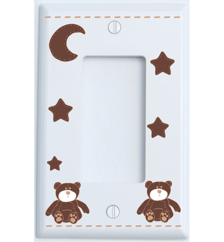 Plaque murale à bascule Teddy Bear, Brun / blanc
