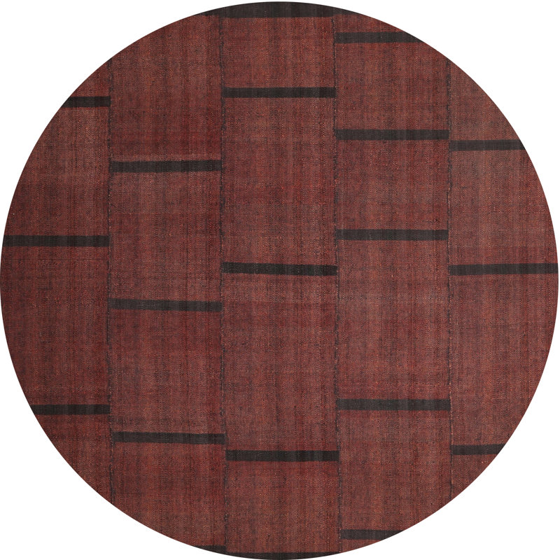 Tapis brun/noir zone contemporaine, Rond 4 pi