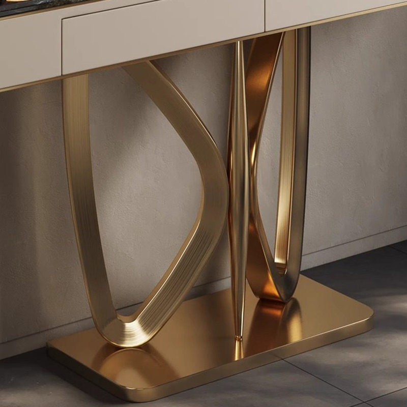 Console en pierre frittée de style italien, 33.4" H x 59" W x 13.7" D