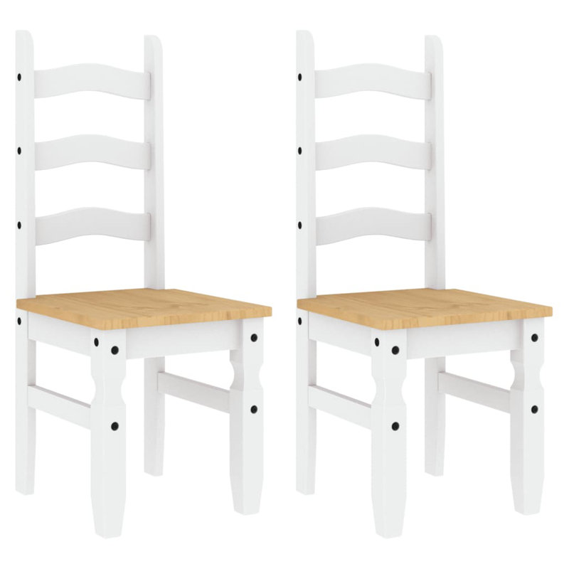 Tamms 45cm H Solid Wood Side Chair, White/Brown