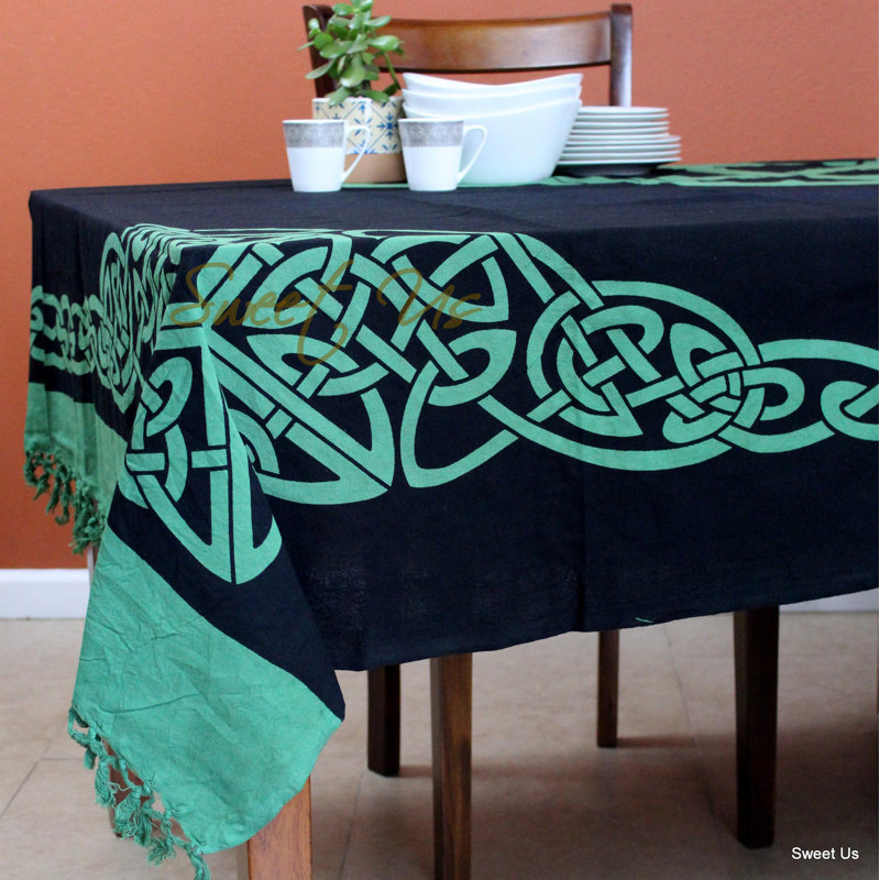 Tapisserie en coton Celtic Tie Dye, H 88 po x l 104 po, Vert