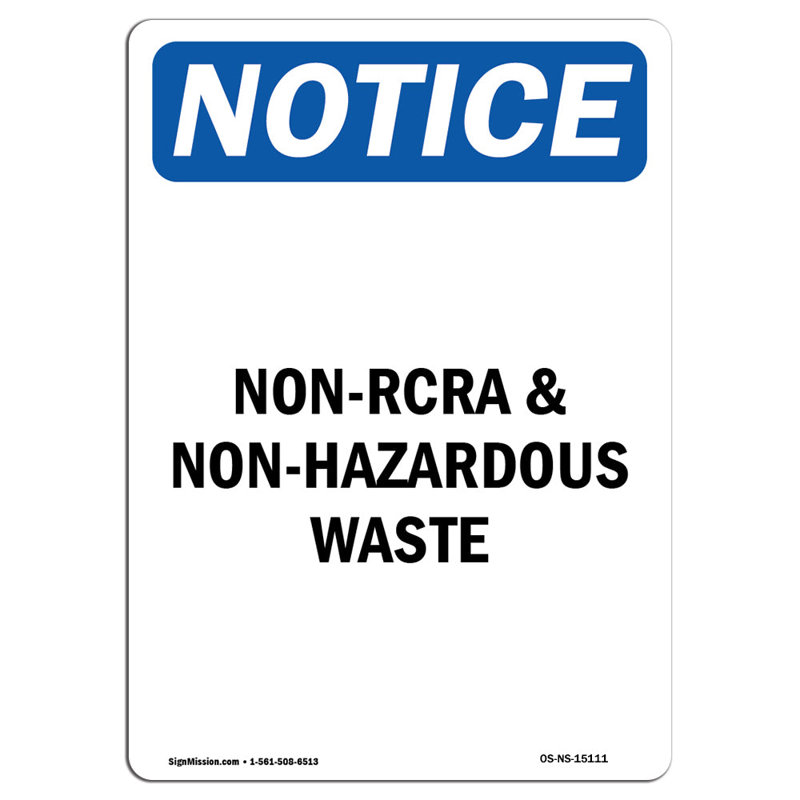 Panneau de déchets non dangereux