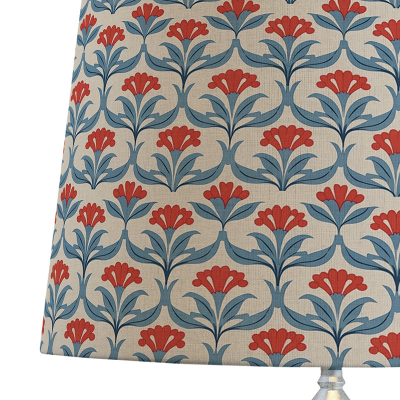 Blue Floral Lampshade In Westport, 10" H x 12" W x 12" D