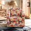 Upholstered Cotton Blend Swivel Armchair-1160699440