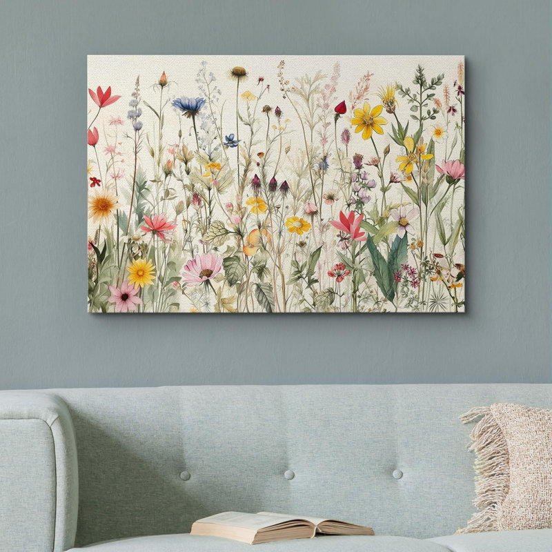 «Wildflowers Prints Minimalist» sur, H 16 po x l 24 po, Toile tendue