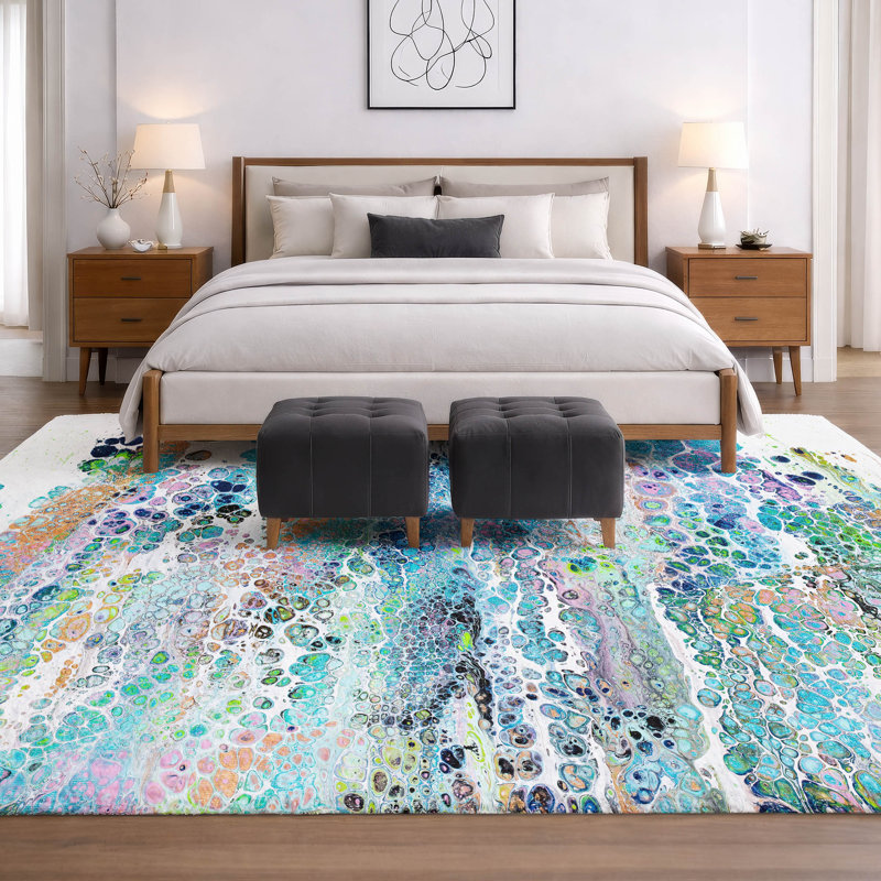 Premium Machine Washable Dream Shag ADS65 Abstract Rug, 10' x 14'