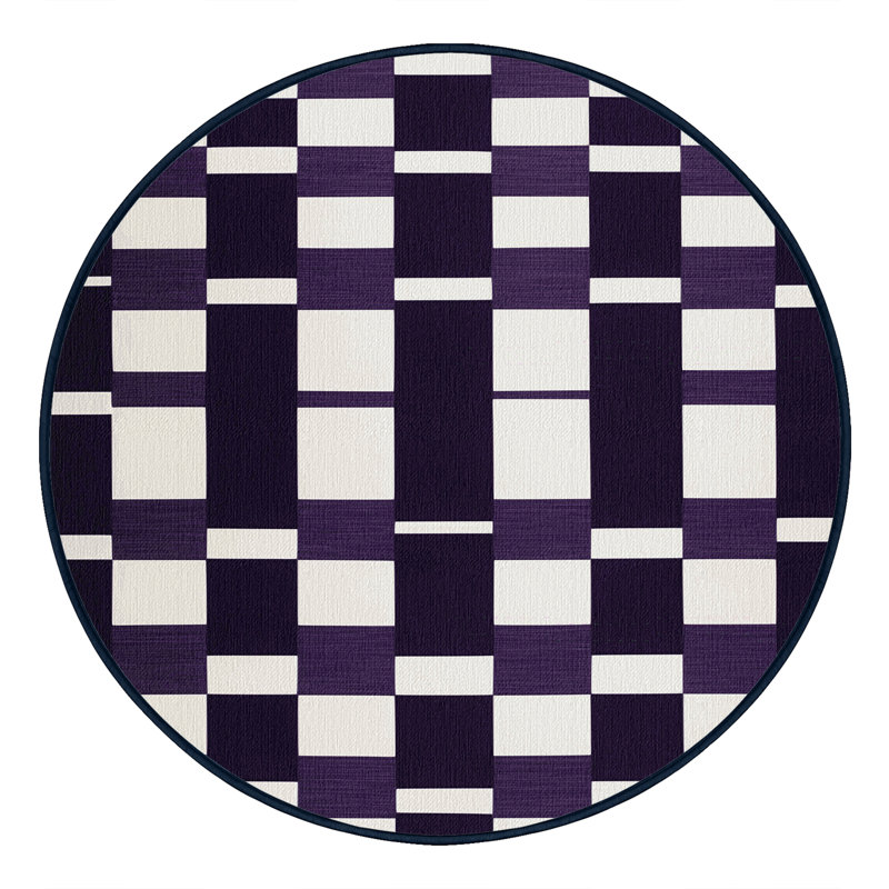 Tapis mauve lavable à la machine, Rond 4 pi