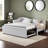 Twin Size L-Shaped Upholstered Daybed with Pop-Up Trundle for Compact Spaces-809493136