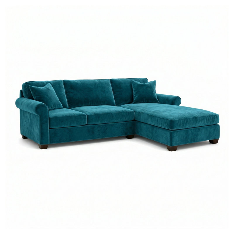 Canapé modulaire en velours bleu antique Irlanda