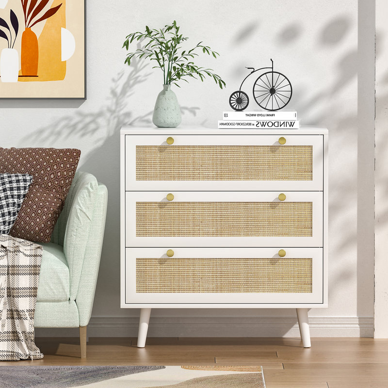 Commode 3 tiroirs Claymore, Blanc