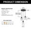Luminaire suspendu cylindrique à 3 lumières pour îlot de cuisine