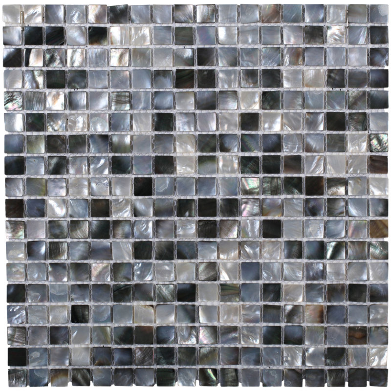 Donegal 0.59" x 0.59" Seashell Grid Mosaic Wall Tile