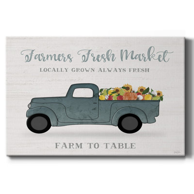 Fresh Sunflowers Truck-Gallery Wrapped Canvas