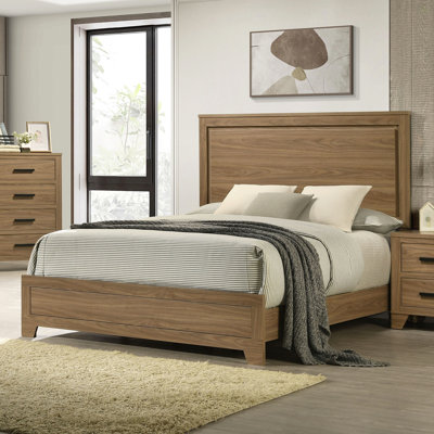 Meuble de chambre simple et grand lit simple classique 1pc noyer / châtaignier brun